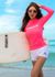 [69SLAM] Rash Guard de correction corporelle rose fluorescent pour femmes (haut) 